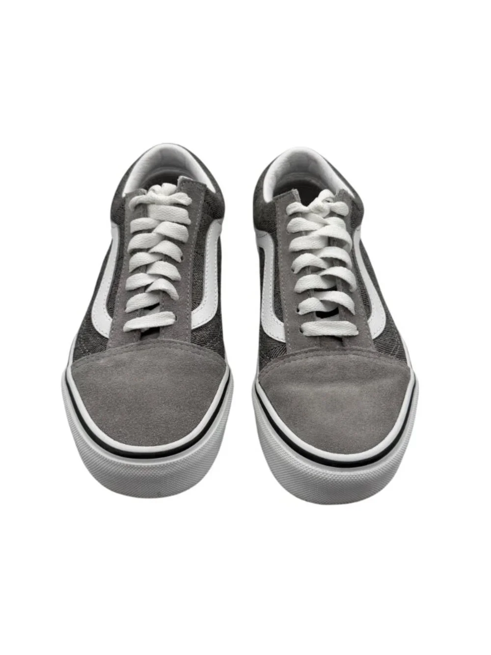 Vans Unisex Low Top Old Skool Gray White Suede Canvas Lace Up Sneakers‎ (5)